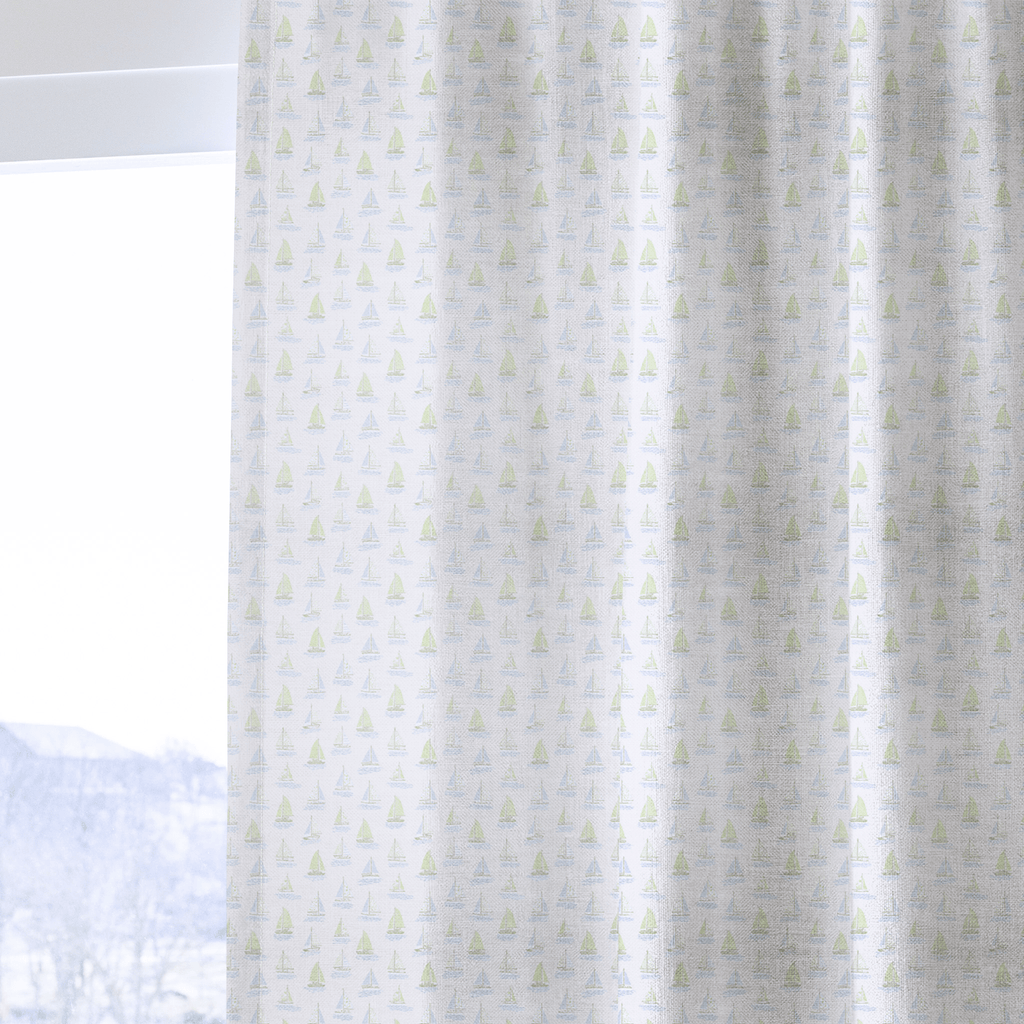 Green Boats - Curtain Panel - The Drapery