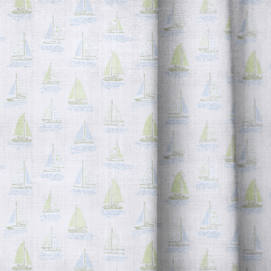 Green Boats - Curtain Panel - The Drapery