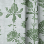 Green Court Florals - Curtain Panel - The Drapery