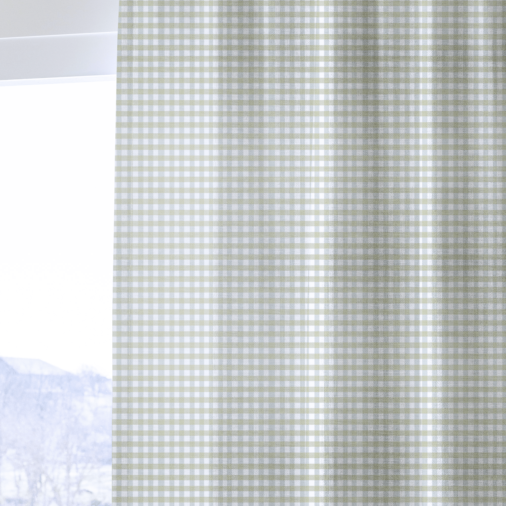 Green Crossed Threads - Curtain Panel - The Drapery