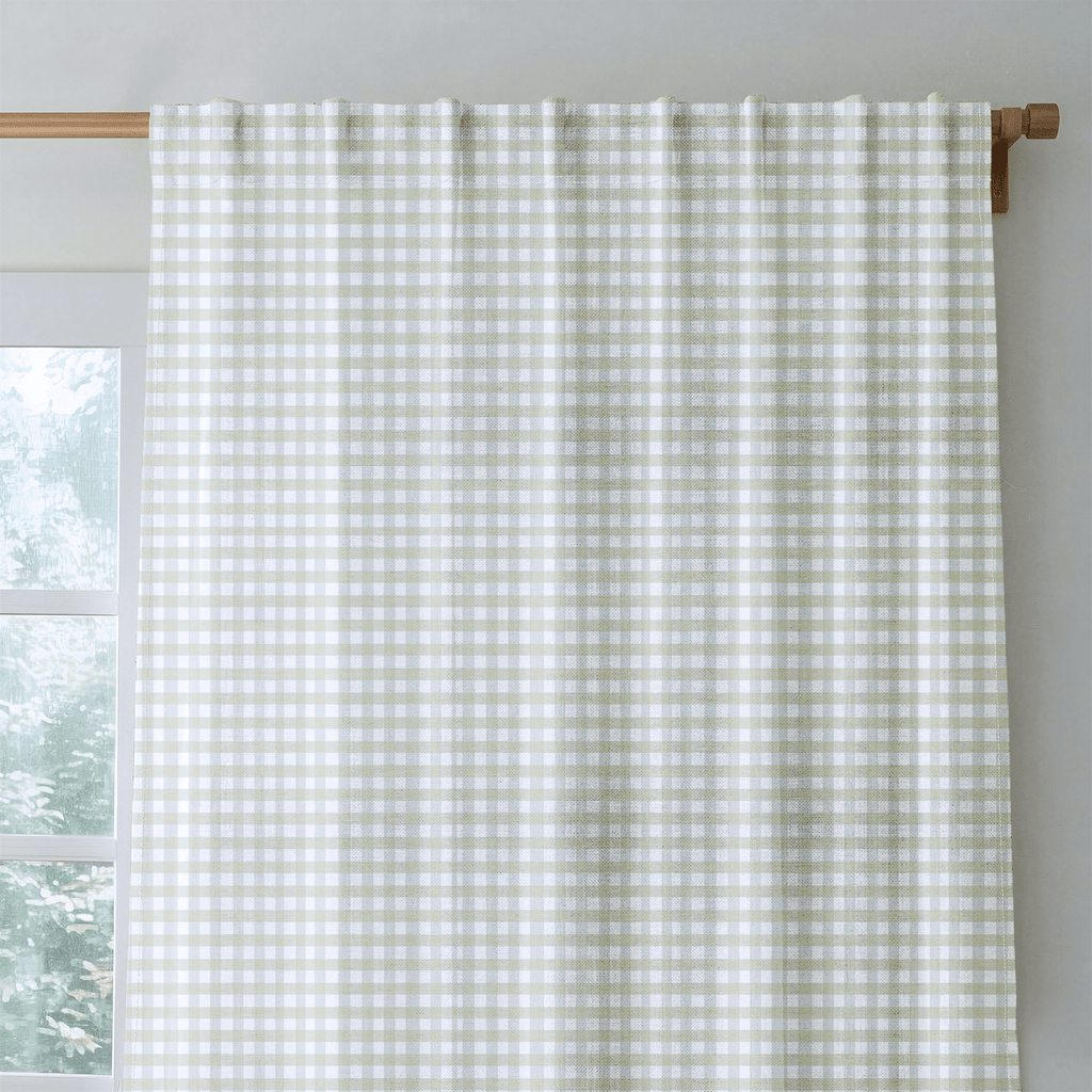 Green Crossed Threads - Curtain Panel - The Drapery