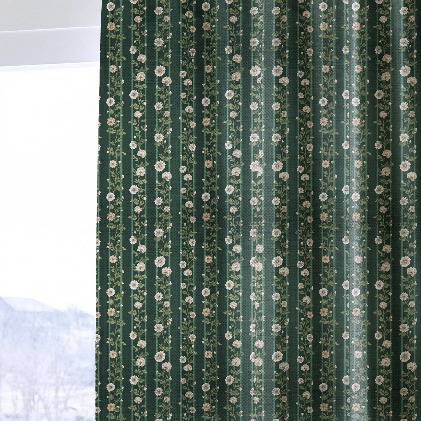 Green Gardens - Curtain Panel - The Drapery
