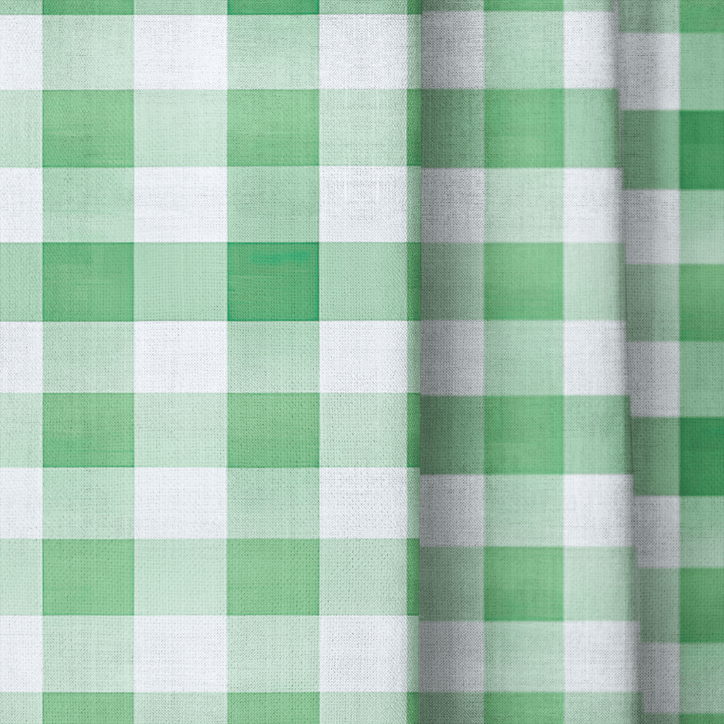 Green Gingham - Curtain Panel - The Drapery