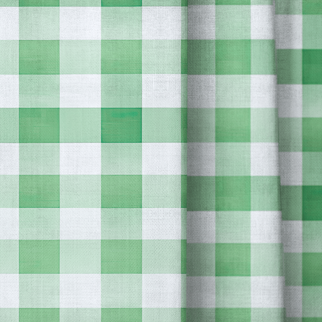 Green Gingham - Curtain Panel - The Drapery