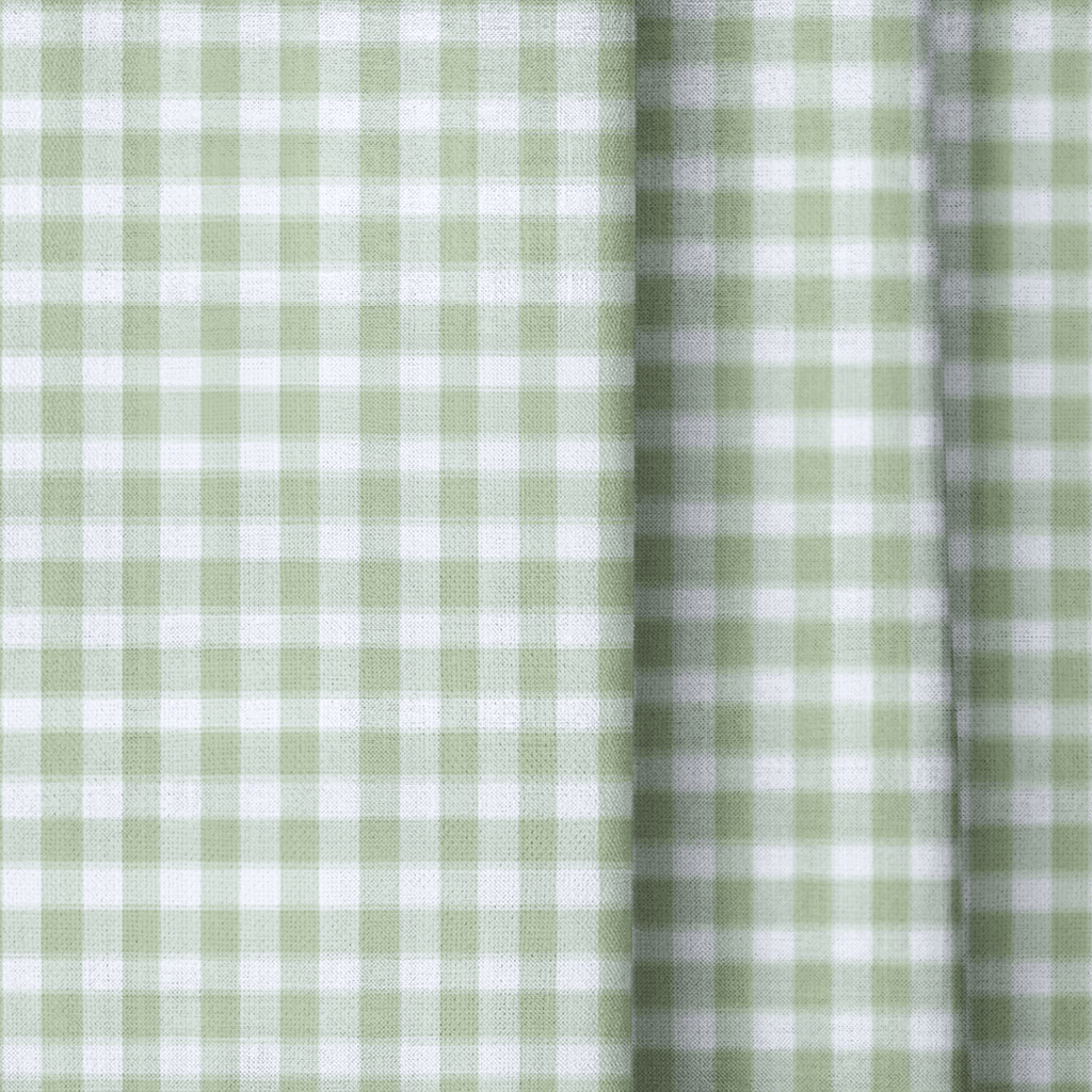 Green Gingham - Curtain Panel - The Drapery