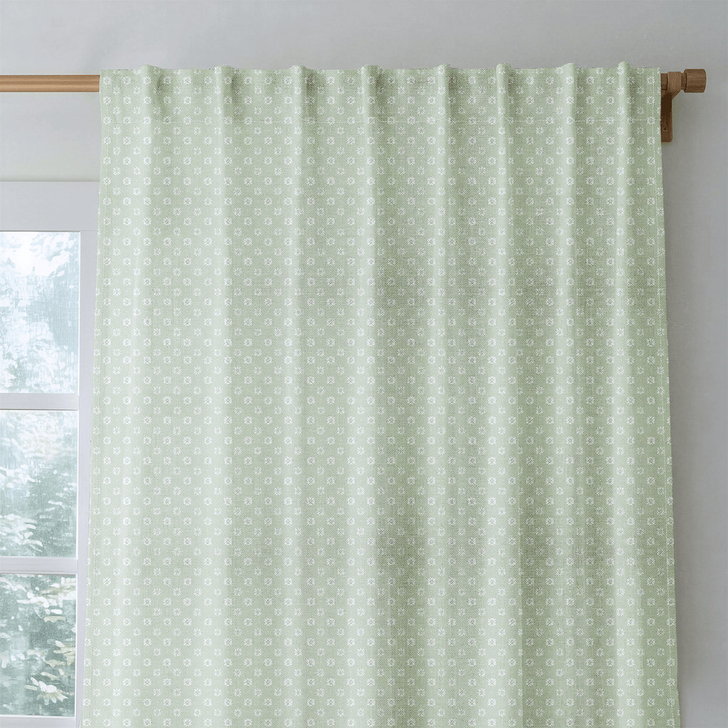 Green Petals - Curtain Panel - The Drapery