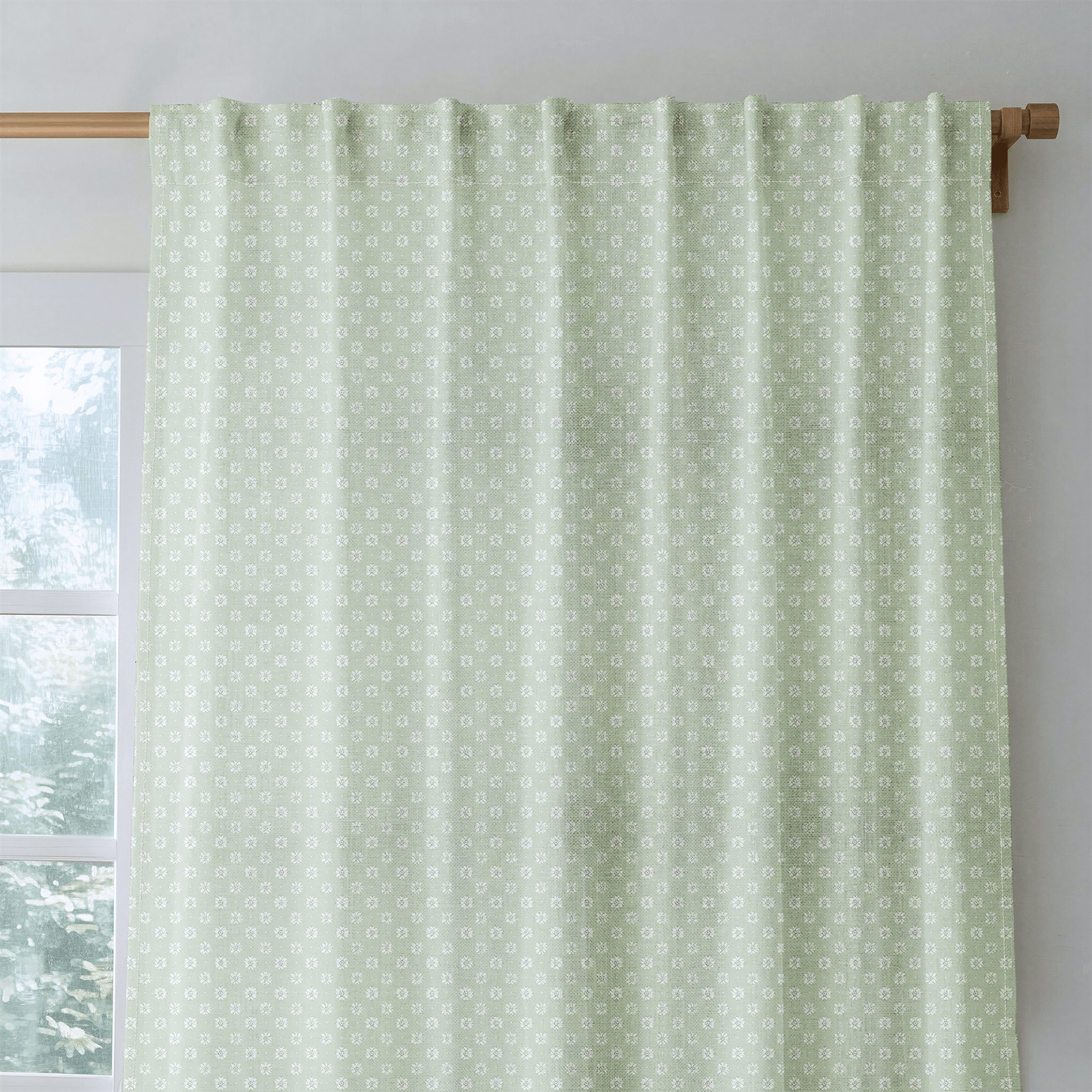 Green Petals - Curtain Panel - The Drapery