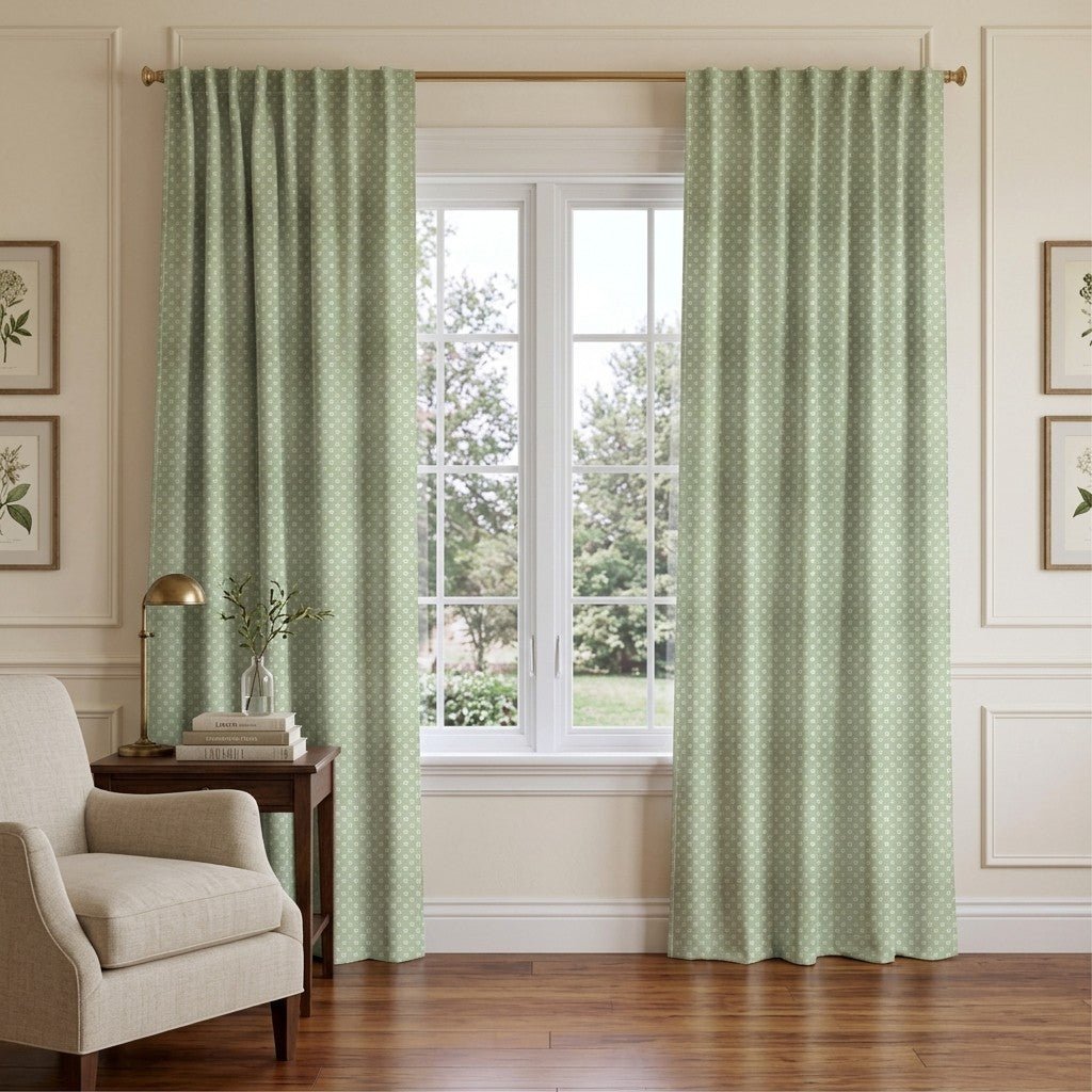Green Petals - Curtain Panel - The Drapery