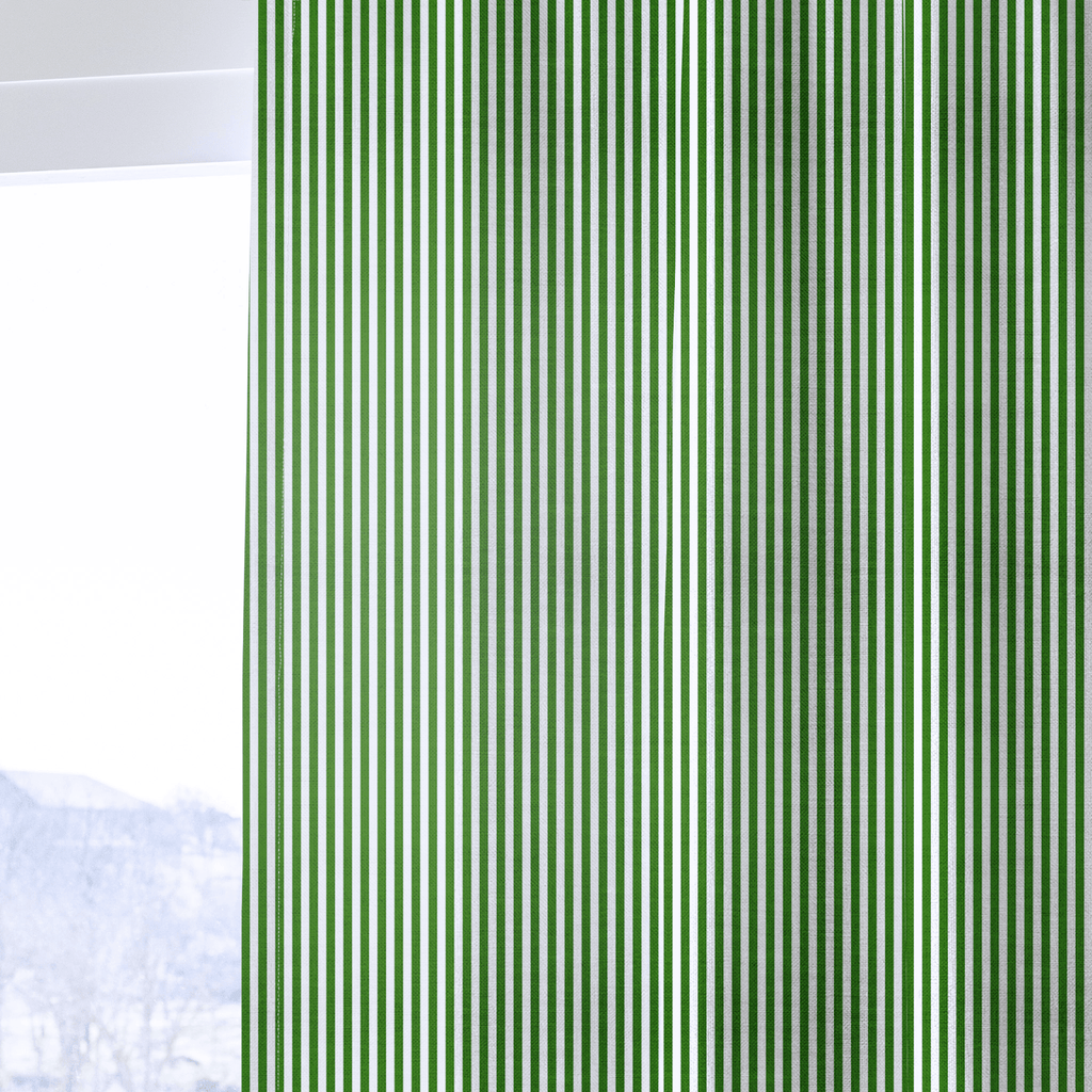 Green Stripe - Curtain Panel - The Drapery