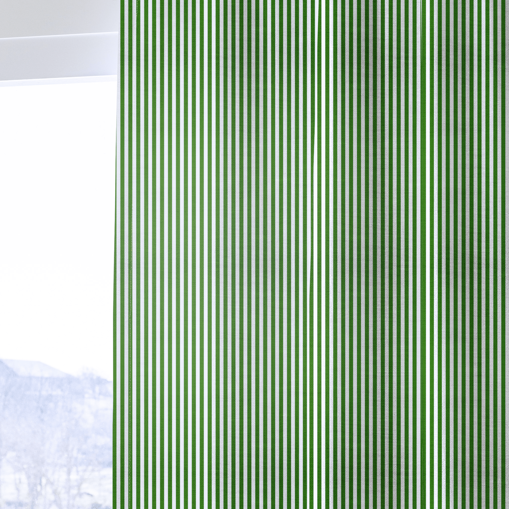 Green Stripe - Curtain Panel - The Drapery