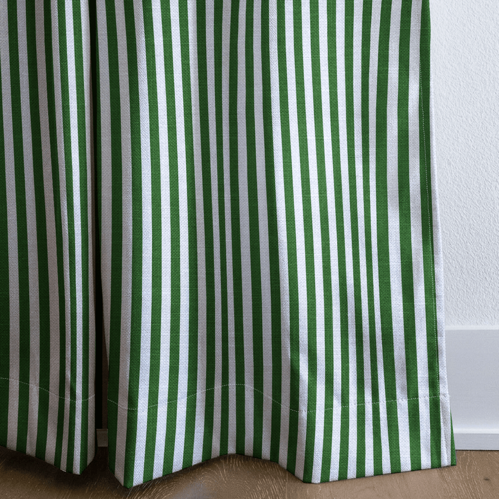 Green Stripe - Curtain Panel - The Drapery