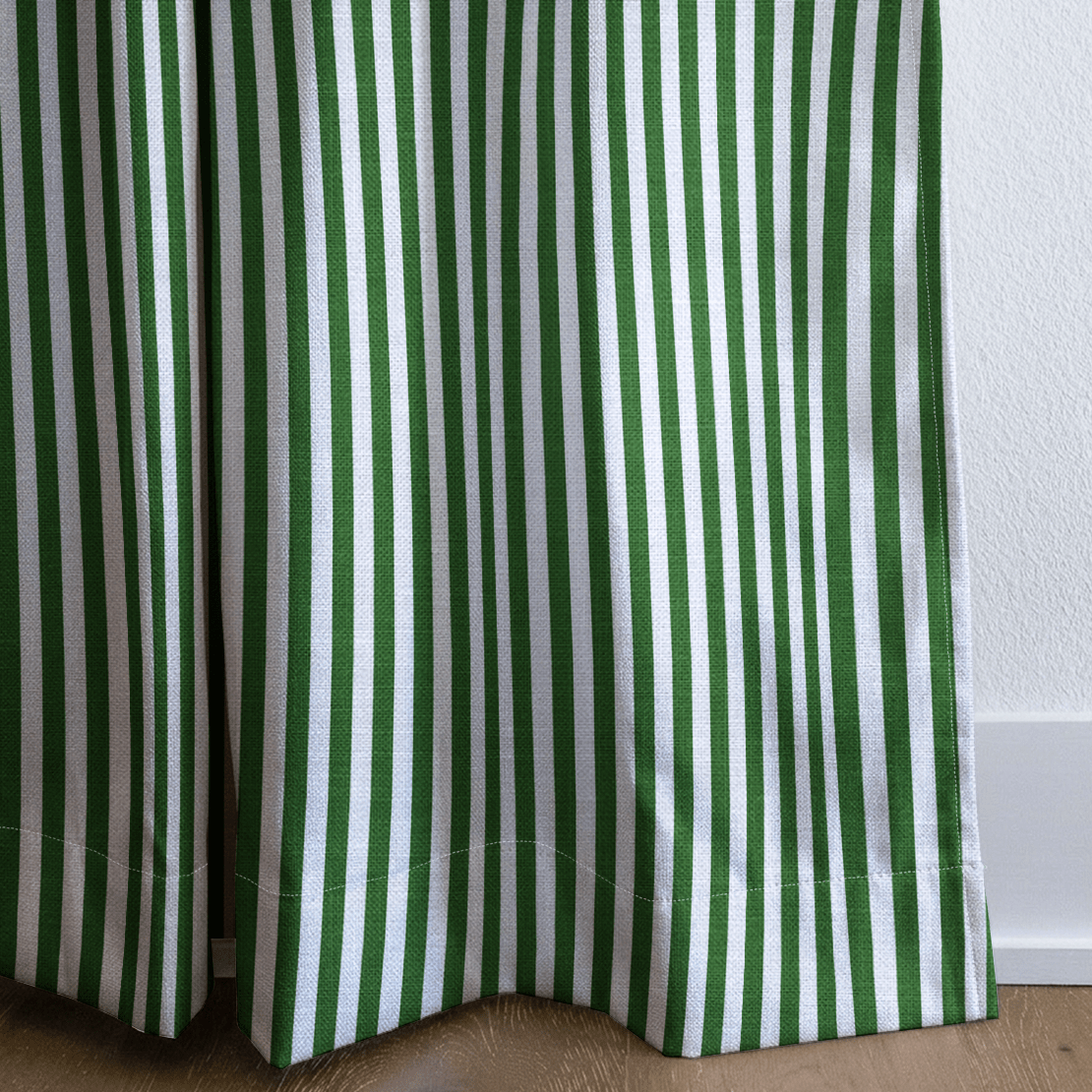 Green Stripe - Curtain Panel - The Drapery