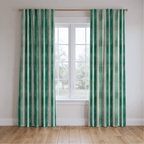 Green Watercolor Striped - Curtain Panel - The Drapery