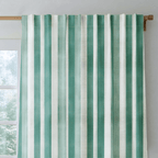 Green Watercolor Striped - Curtain Panel - The Drapery