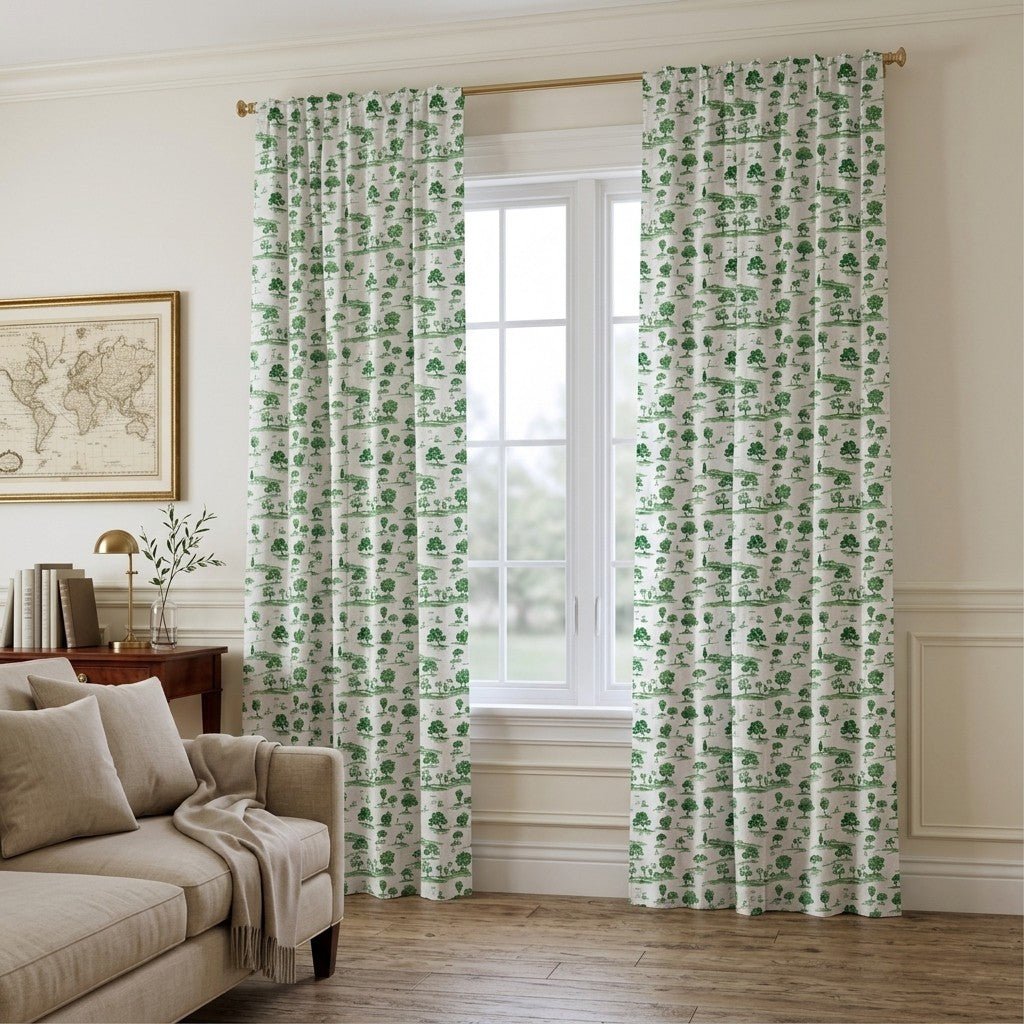 Greenside Toile - Curtain Panel - The Drapery