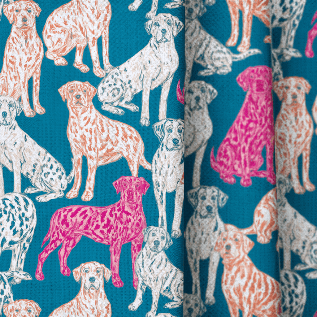 Happy Hounds - Curtain Panel - The Drapery