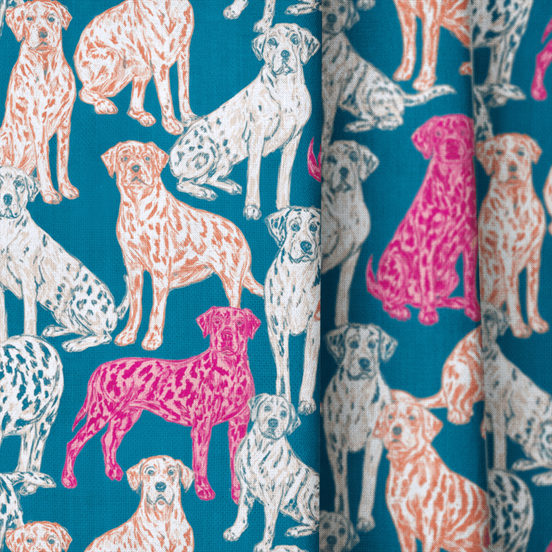 Happy Hounds - Curtain Panel - The Drapery