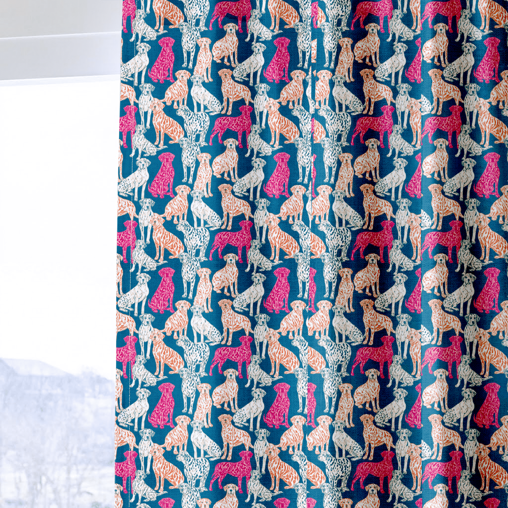 Happy Hounds - Curtain Panel - The Drapery