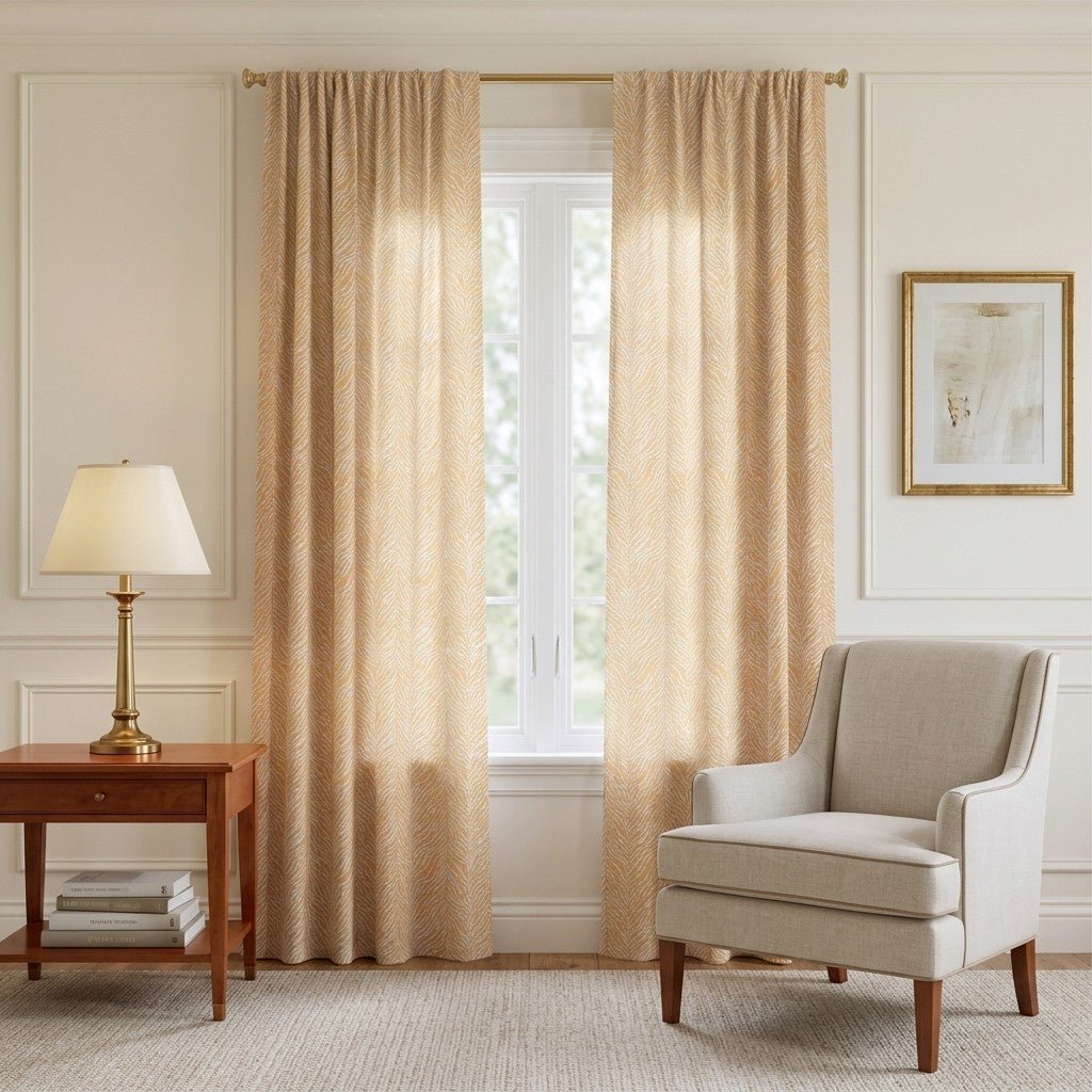 Harper Orange - Curtain Panel - The Drapery