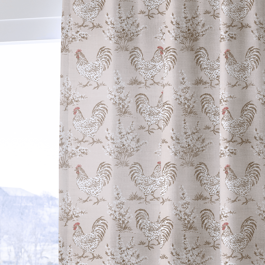 Henrietta Rooster Toile - Curtain Panel - The Drapery