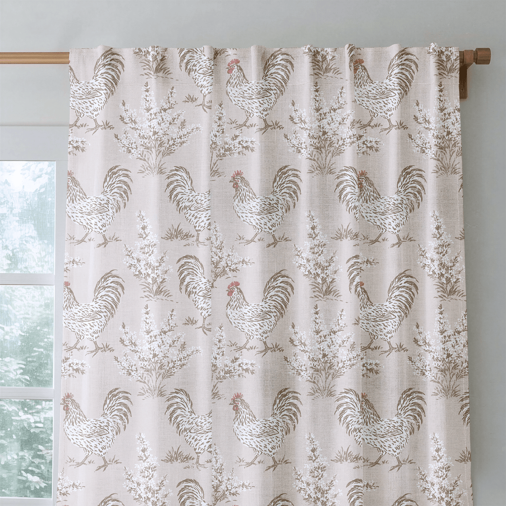 Henrietta Rooster Toile - Curtain Panel - The Drapery