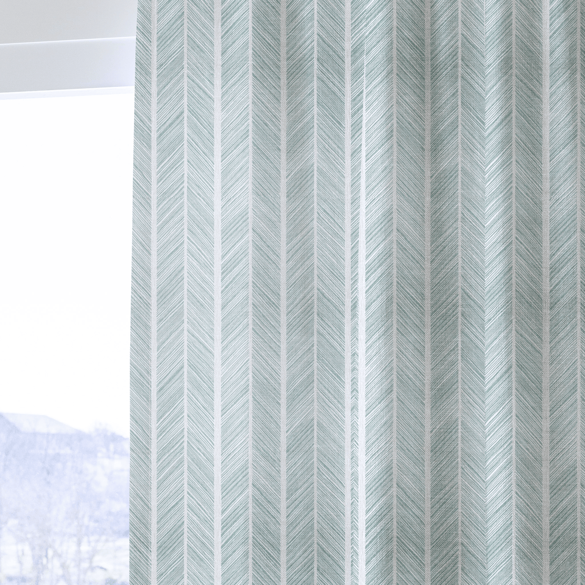 Herringbone Harbor - Curtain Panel - The Drapery