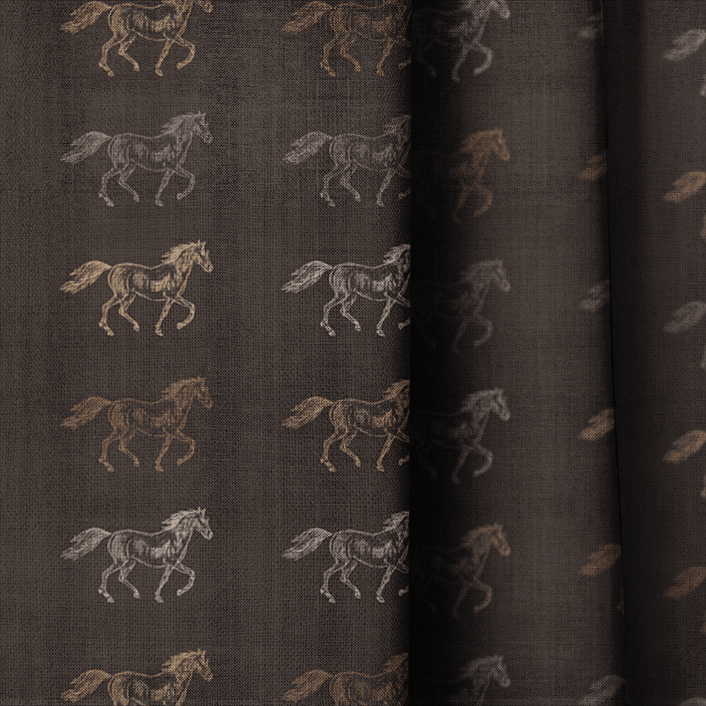 Horse Sketch - Curtain Panel - The Drapery