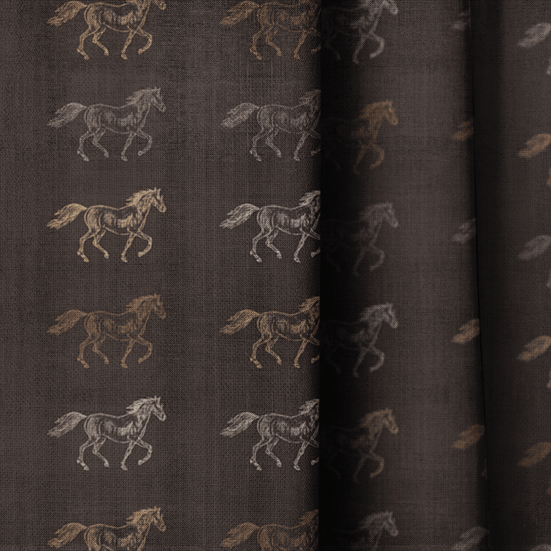 Horse Sketch - Curtain Panel - The Drapery