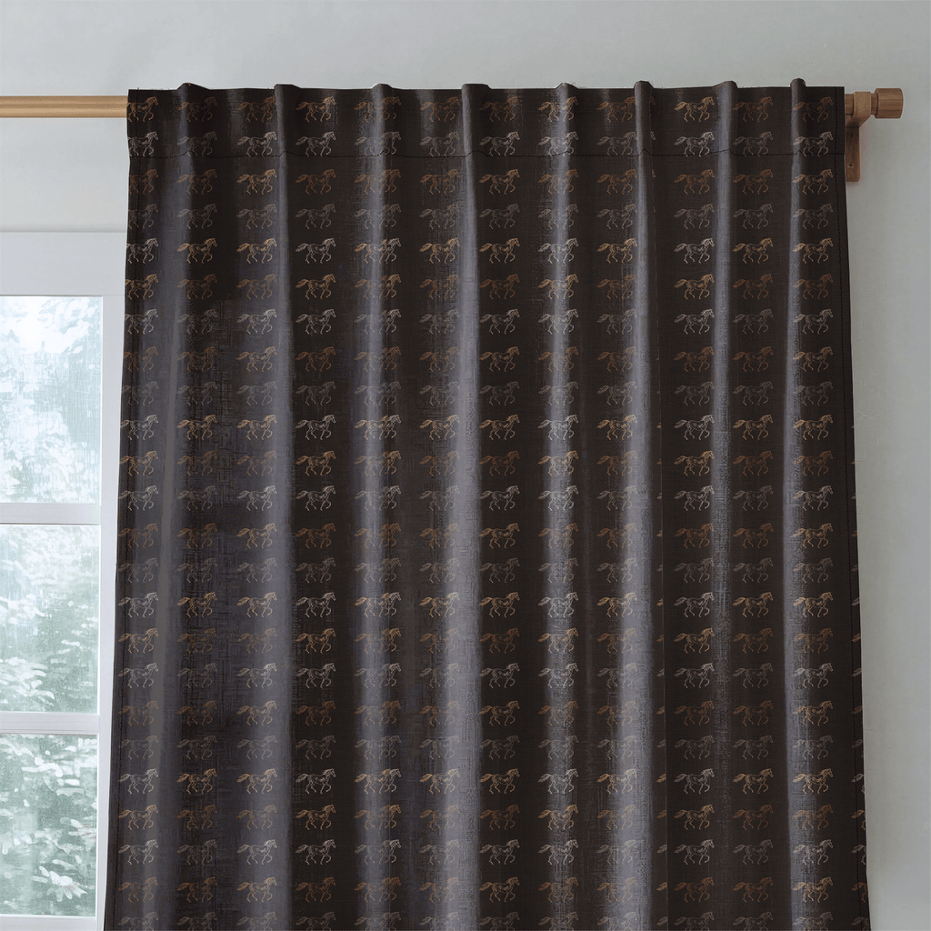Horse Sketch - Curtain Panel - The Drapery