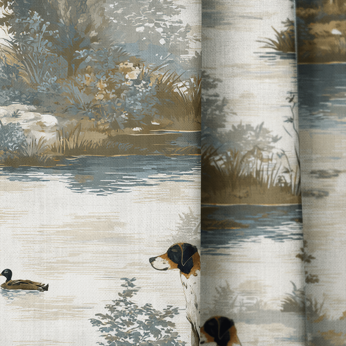 Hunting Dog Toile - Curtain Panel - The Drapery