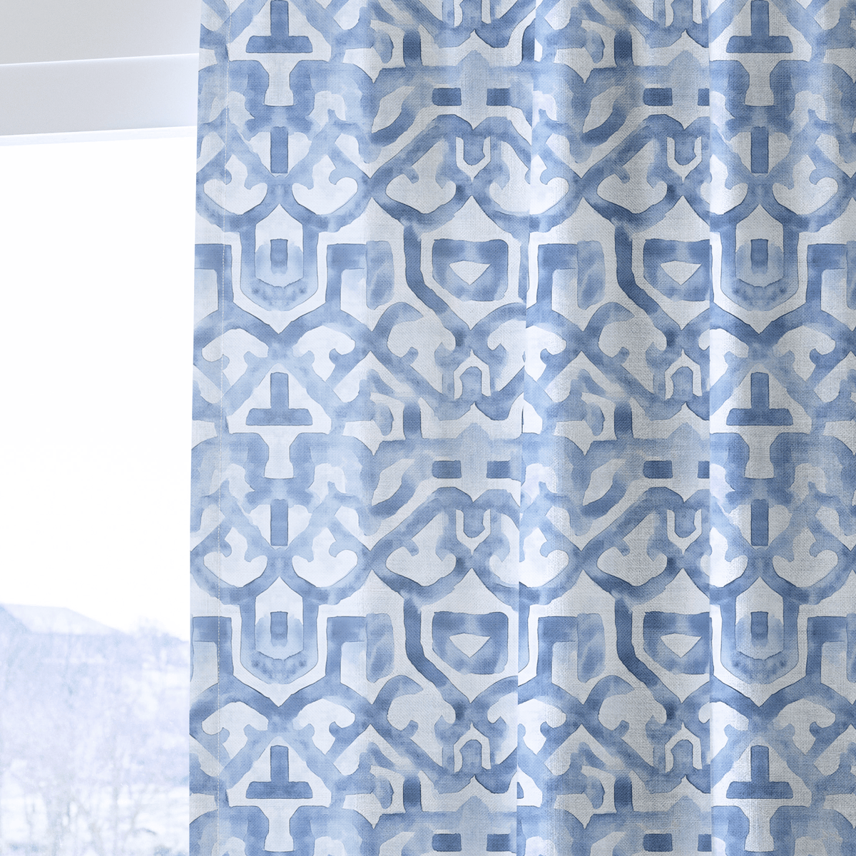 Icy Arabesque - Curtain Panel - The Drapery