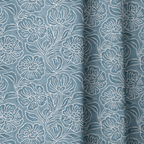 Indigo Sketch Floral - Curtain Panel - The Drapery