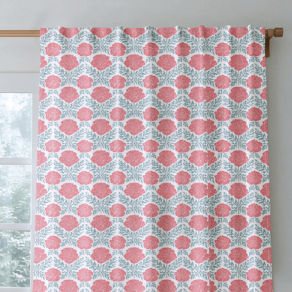 Irma Red - Curtain Panel - The Drapery