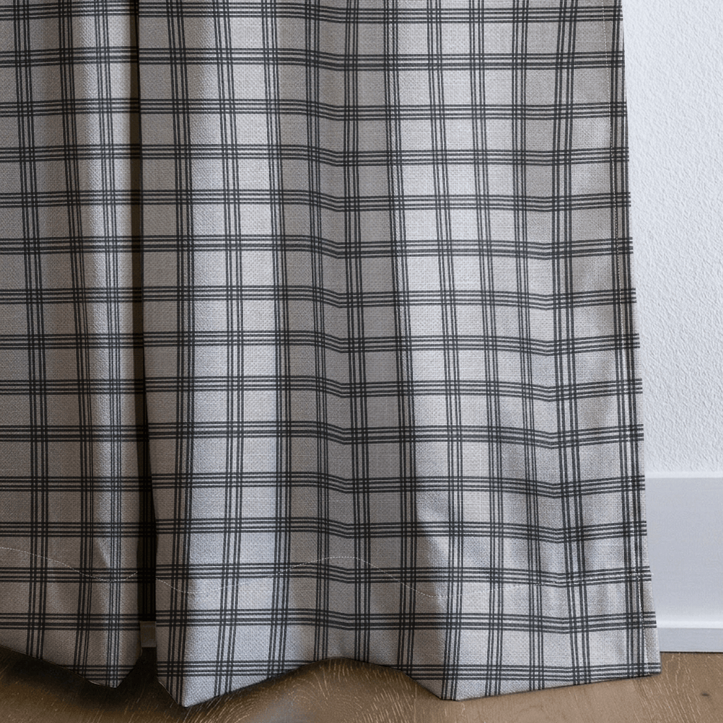 Ivory Windowpane - Curtain Panel - The Drapery