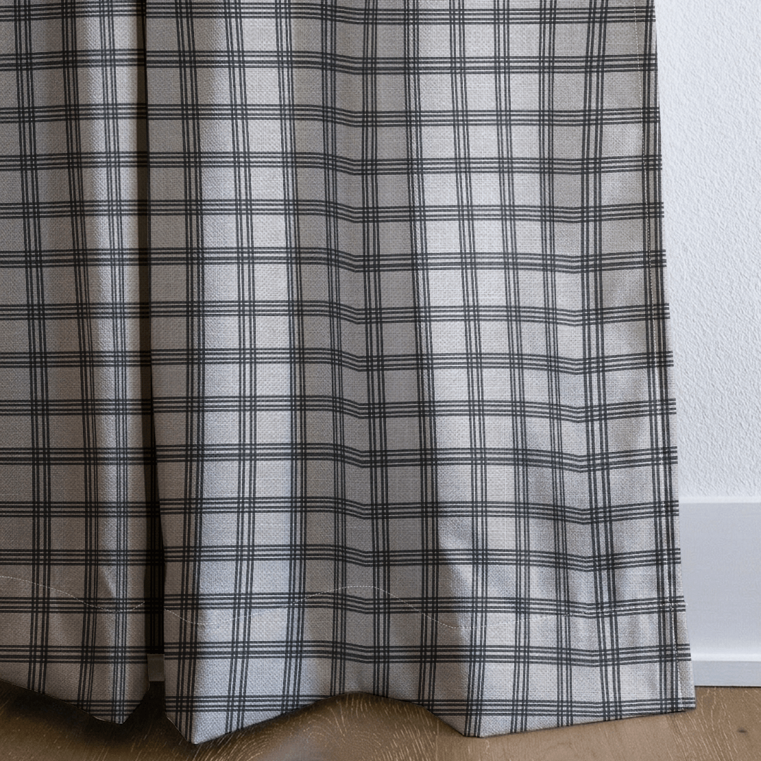 Ivory Windowpane - Curtain Panel - The Drapery