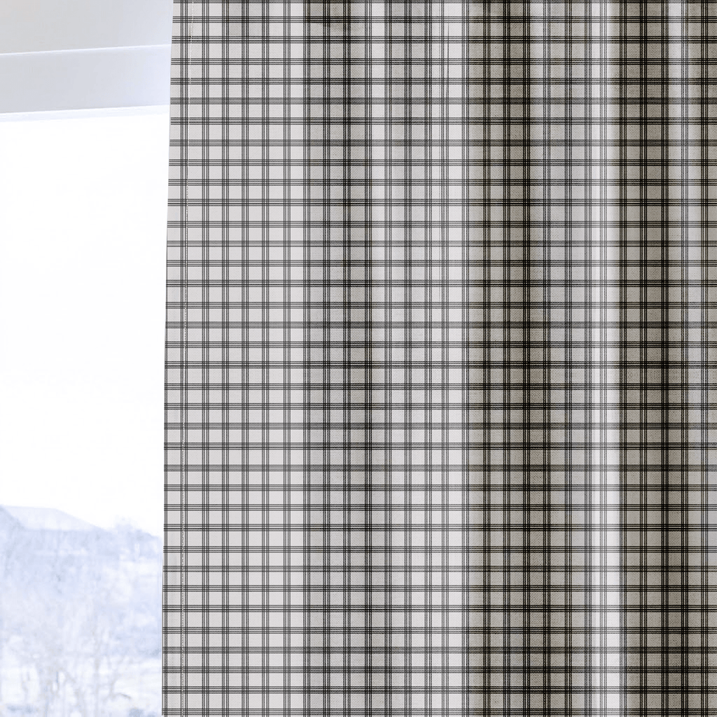 Ivory Windowpane - Curtain Panel - The Drapery