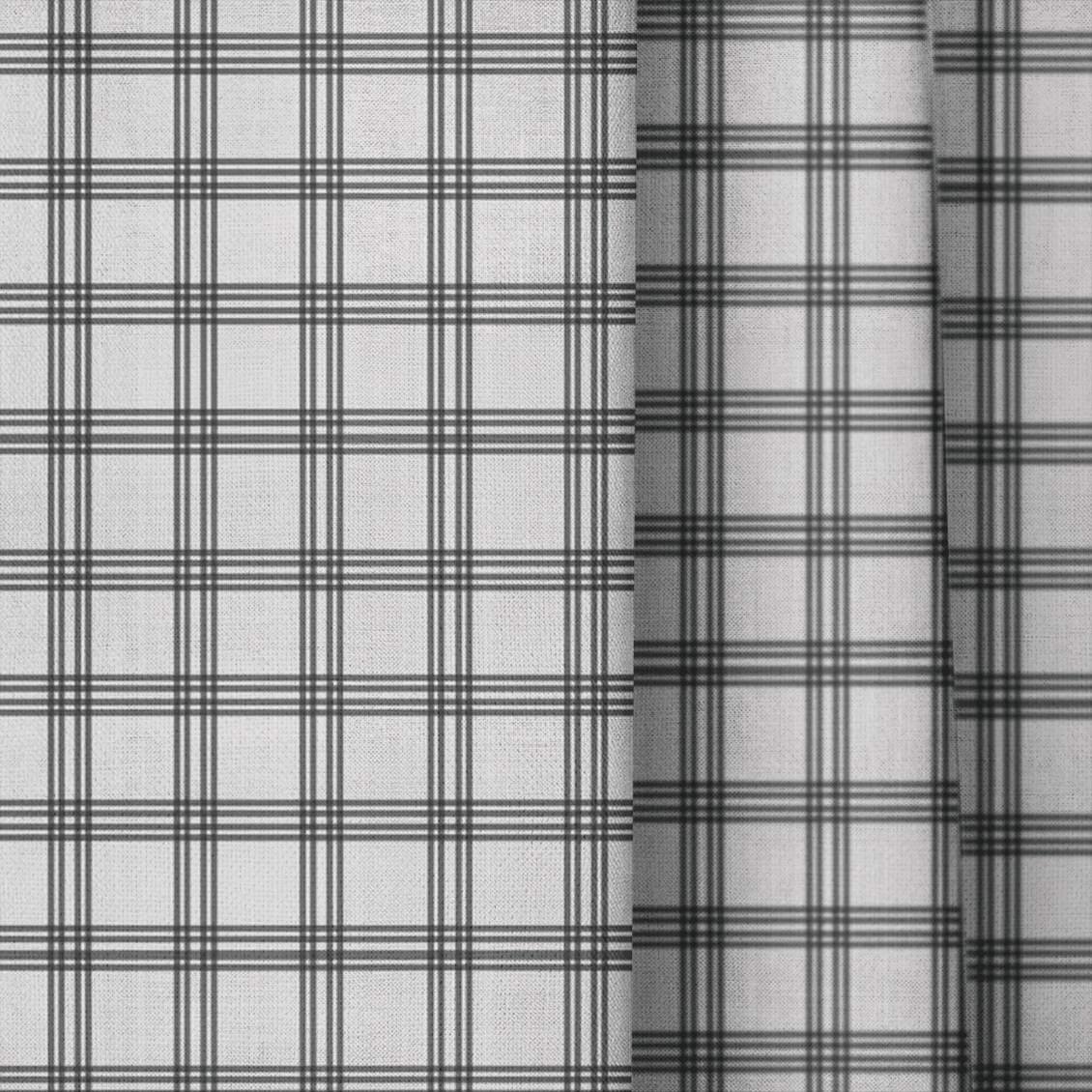 Ivory Windowpane - Curtain Panel - The Drapery