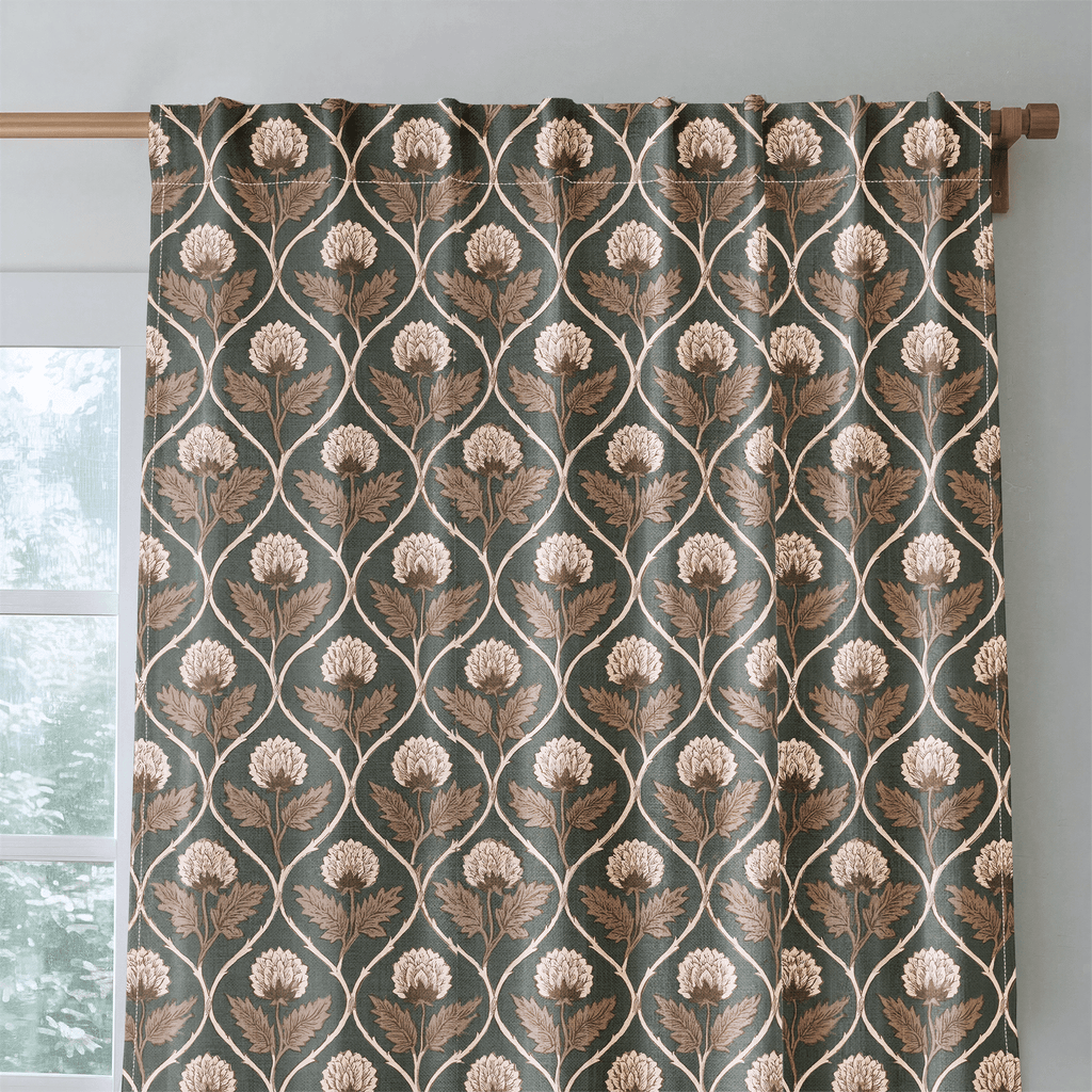 Josephine Ogee Floral - Curtain Panel - The Drapery