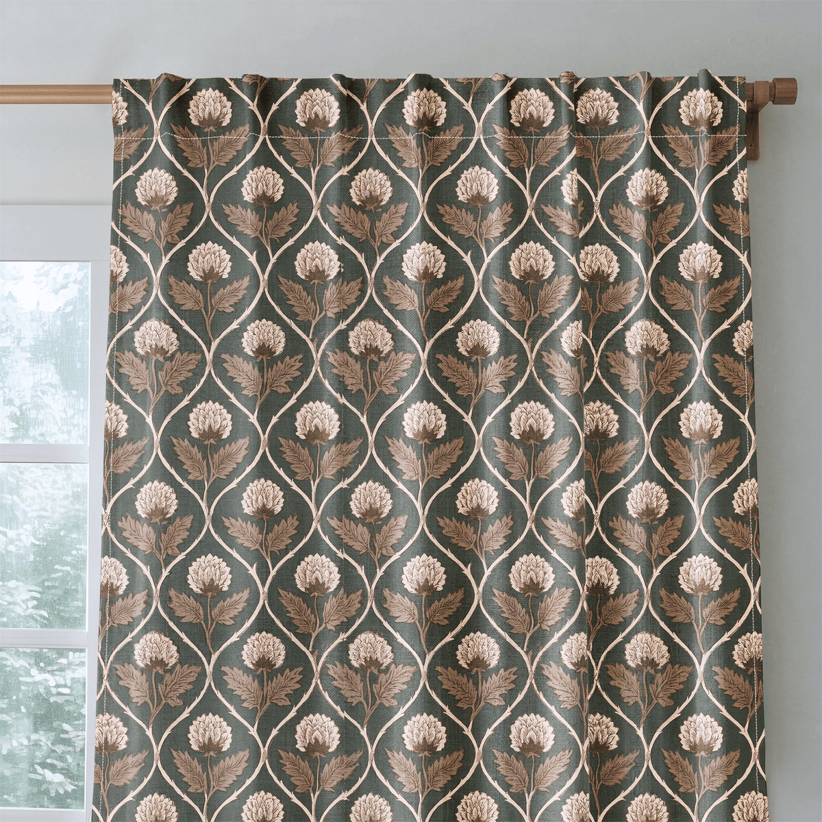 Josephine Ogee Floral - Curtain Panel - The Drapery