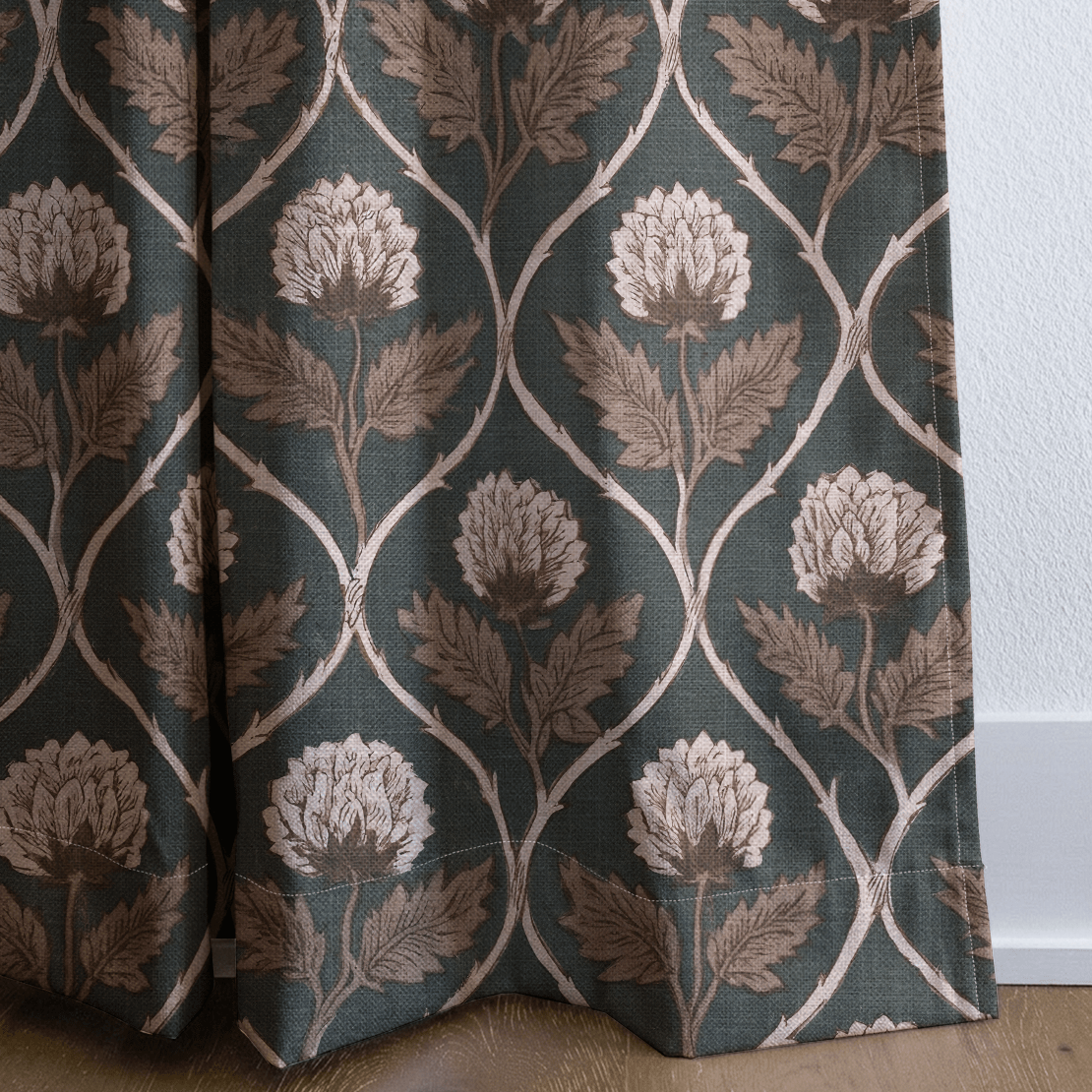 Josephine Ogee Floral - Curtain Panel - The Drapery