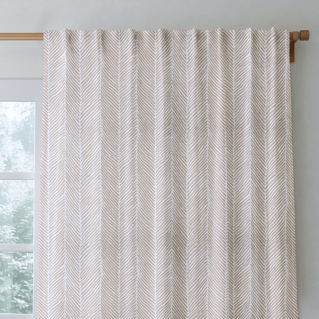 Junia Beige - Curtain Panel - The Drapery