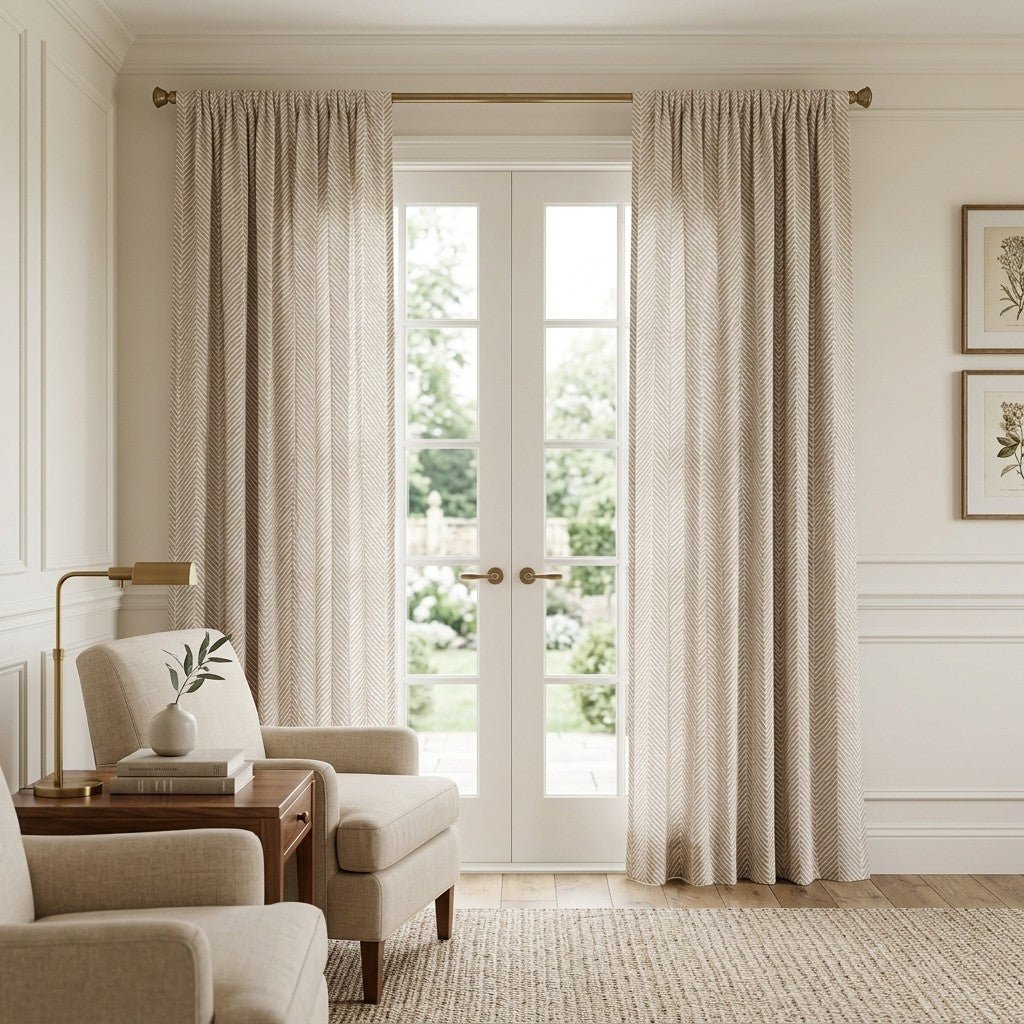 Junia Beige - Curtain Panel - The Drapery