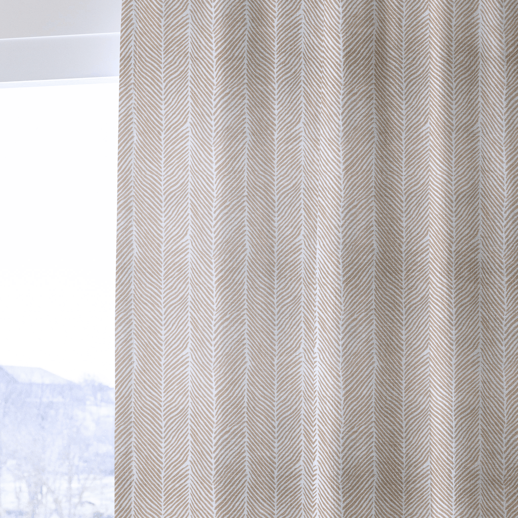 Junia Beige - Curtain Panel - The Drapery