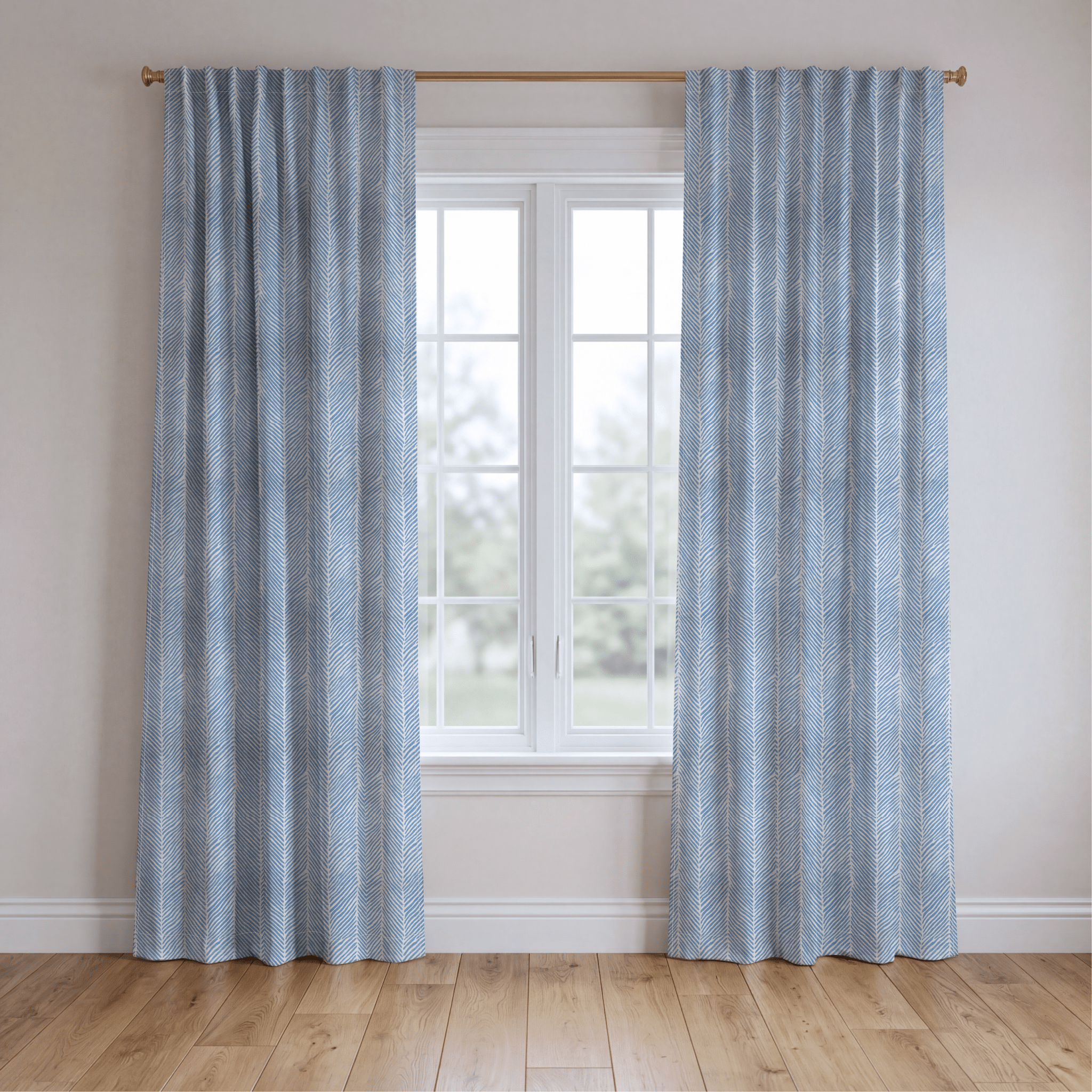 Junia Blue - Curtain Panel - The Drapery