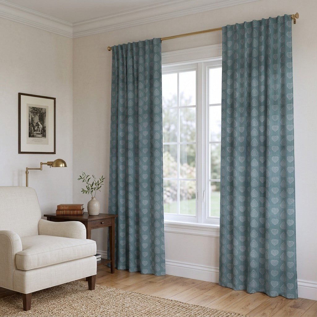 Juniper Blue - Curtain Panel - The Drapery