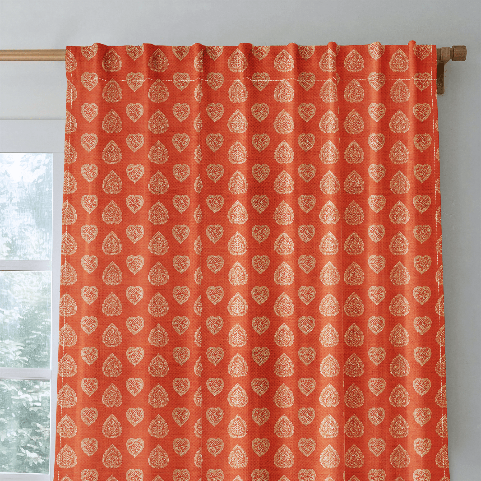 Juniper Orange - Curtain Panel - The Drapery