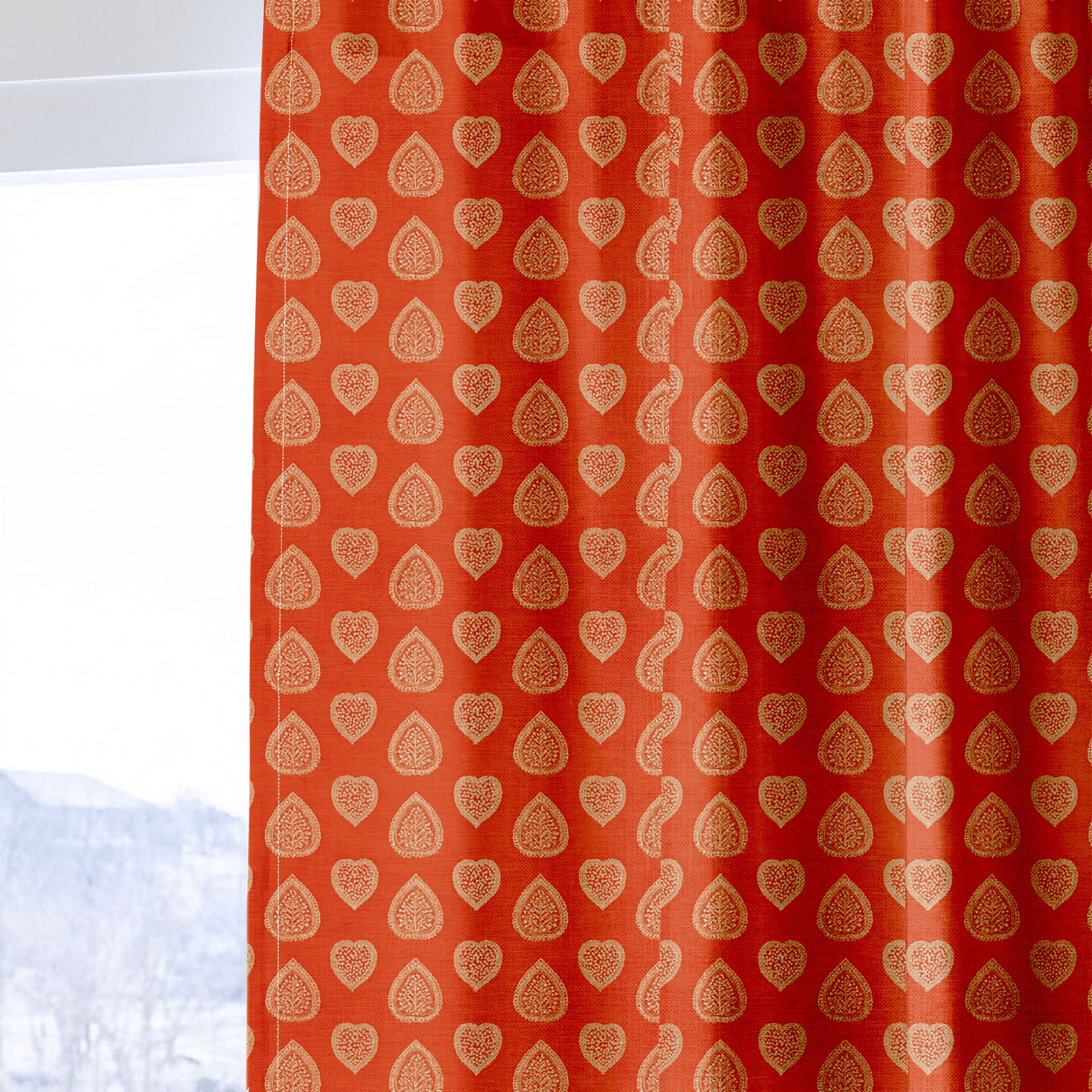 Juniper Orange - Curtain Panel - The Drapery