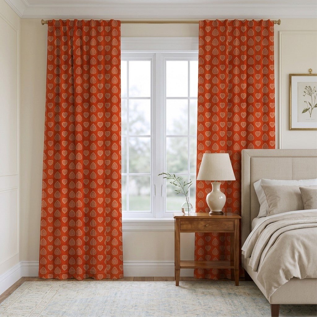 Juniper Orange - Curtain Panel - The Drapery