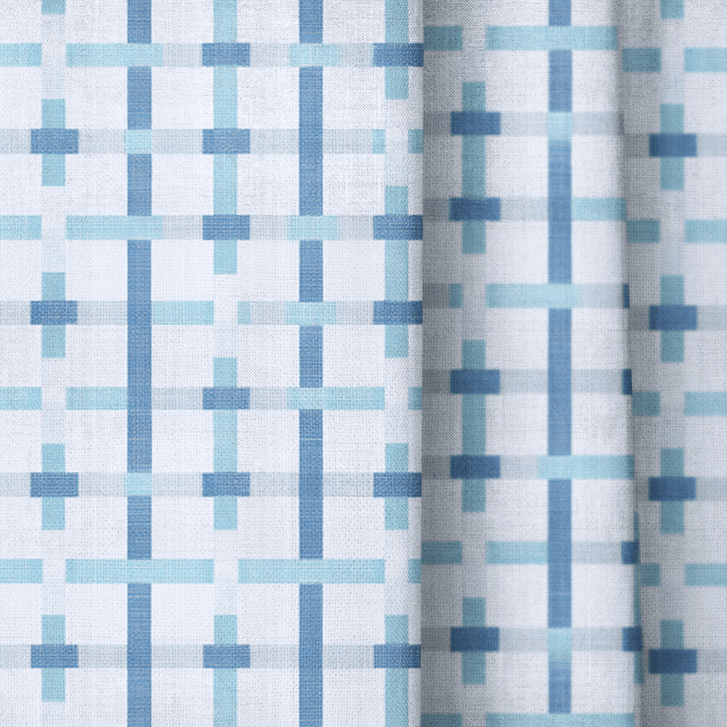 Kamden Blue - Curtain Panel - The Drapery