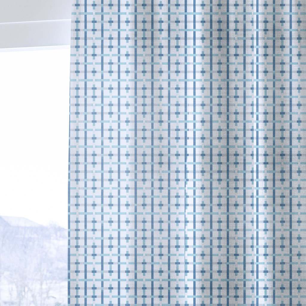 Kamden Blue - Curtain Panel - The Drapery